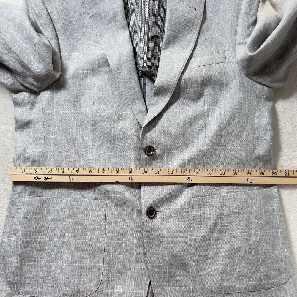 Baird‎ McNutt Murano Slim Fit Blazer Jacket Mens Sz L 42 Plaid Gray Unstructured